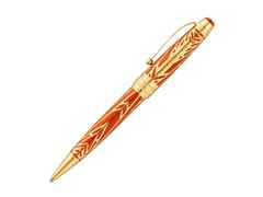 Montblanc The Origin Collection Solitaire Midsize Kugelschreiber korallfarbenes Edelharz vergoldet – Schreibgeräte Kugelschreiber in rot und aus Metall und vergoldet. – Ansicht 4
