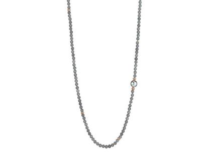Gellner Urban Big Bang Collier Edelstahl mit Zuchtperle und Labradorit – Halsschmuck Collier aus Edelstahl.