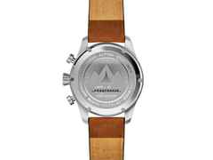Alpina Startimer Pilot Chronograph Quarz Edelstahl 44mm blaues Zifferblatt braunes Lederband – Herrenuhren Chronograph aus Edelstahl und Leder. Das Gehäuse ist rund und silber. Das Lederarmband ist braun. Das Zifferblatt ist arabisch Index und blau. – Ansicht 2