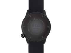 Sinn Spezialuhren U1 S L Automatik U-Boot-Stahl 44mm weißes Zifferblatt schwarzes Kautschukband limitiert – Herrenuhren Uhr ohne Datum aus Edelstahl, Kautschuk, Metall und PVD beschichtet. Das Gehäuse ist rund und schwarz. Das Kautschuk / Kunststoff / Silikon Armband ist schwarz. Das Zifferblatt ist ein Index in weiß. – Ansicht 2