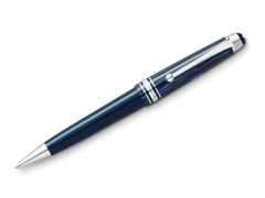 Montblanc The Origin Collection Midsize Kugelschreiber dunkelblaues Edelharz platinumbeschichtet – Schreibgeräte Kugelschreiber in blau und aus Edelharz und platiniert.