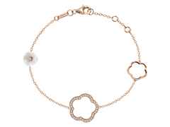 Meissen 1739 Royal Blossom Frame Armband Roségold 19cm mit Brillanten 0,500ct – Armschmuck Armband in roségold und aus 750 Rotgold und Porzellan.
