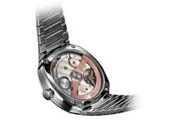 H. Moser & Cie. Streamliner Centre Seconds Matrix Green Automatic Edelstahl 40mm grünes Zifferblatt Metallband – Herrenuhren Uhr ohne Datum aus Edelstahl. Das Gehäuse ist rund und silber. Das Edelstahlarmband ist silber. Das Zifferblatt ist ein Index in grün. – Ansicht 4