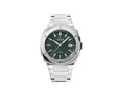 Alpina Alpiner Extreme Automatik Edelstahl 39mm grünes Zifferblatt Metallband – Herrenuhren Uhr mit Datum aus Edelstahl. Das Gehäuse ist rund und silber. Das Edelstahlarmband ist silber. Das Zifferblatt ist ein Index in grün.