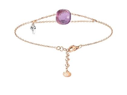 Capolavoro Happy Holi Armband Roségold mit Amethyst – Armschmuck Armband aus 750 Rotgold, 750 Weißgold und und .