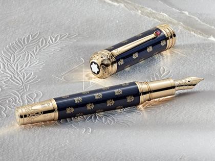 Montblanc 2021 Patron of Art: Limitierte Edition Napoleon Bonaparte Füllfederhalter 4810 – Schreibgeräte Füllfederhalter in blau und vergoldet. – Ansicht 4