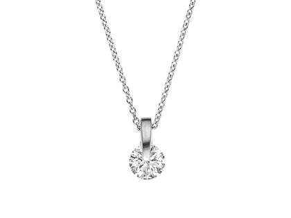 Schaffrath Liberte Lumina Collier Weißgold mit Brillant 0,50 – Halsschmuck Kette mit Anhänger aus 750 Weißgold.
