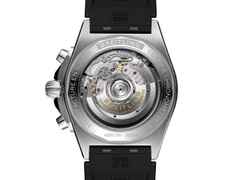 Breitling Chronomat B01 42 Automatik Edelstahl schwarzes Zifferblatt mit Brillanten 1,30ct schwarzes Kautschukband – Herrenuhren Chronograph aus Edelstahl und Kautschuk. Das Gehäuse ist rund und silber. Das Kautschuk / Kunststoff / Silikon Armband ist schwarz. Das Zifferblatt ist ein Index in schwarz. – Ansicht 4