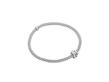 Fope Prima Flex'It Armband Weißgold M mit 3 Weißgold-Ronden flexibel – Armschmuck Armband aus 750 Weißgold.