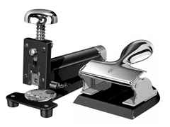 El Casco Geschenkset Locher und Tischhefter schwarz und verchromt – Büroaccessoires Büroset .