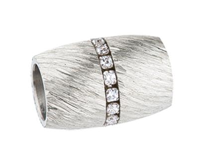 Ernstes Design Edelstahlanhänger mit Zirkonia AN430.WH – Anhänger Anhänger mit Besatz aus Edelstahl.