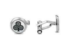 Montblanc Around the World in 80 Days "Ace of Club & Ace of Diamond" Manschettenknöpfe Edelstahl Perlmutt – Weitere Accessoires Manschettenknöpfe in silber und aus Edelstahl. – Ansicht 2