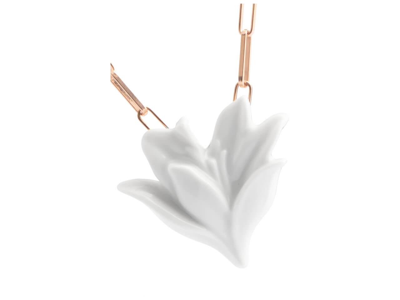 Meissen Bloom Collection Collier "Blüte" Silber rosévergoldet – Halsschmuck Collier aus 925 Silber vergoldet, Porzellan und und . – Ansicht 2