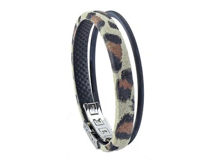 Armschmuck Armband aus Edelstahl, Kautschuk und und .