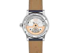 Frederique Constant Classic Moonphase Date Manufacture Automatik Edelstahl 40mm blaues Zifferblatt blaues Lederband – Herrenuhren Uhr mit Datum aus Edelstahl und Leder. Das Gehäuse ist rund und silber. Das Lederarmband Kroko / Alligator ist blau. Das Zifferblatt ist ein Index in blau. – Ansicht 3