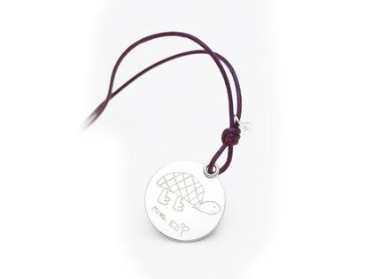 Max Kemper Anhänger Kinderzeichnung mit indiviuellem Motiv - kleiner Anhänger – Anhänger Anhänger ohne Besatz aus 925 Silber.