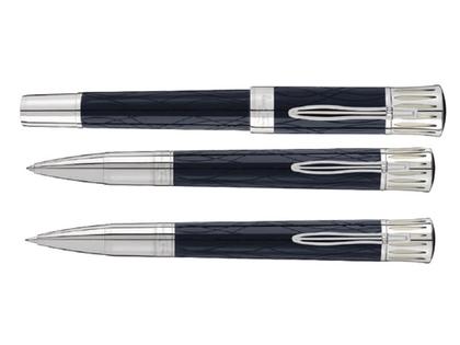Montblanc Writers Edition     2010: Limitierte Edition Mark Twain – Schreibgeräte Stiftset aus Edelharz und und platiniert.