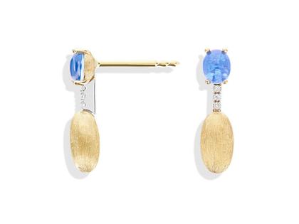 Nanis Dancing in the Rain Azure Ohrhänger Gelbgold London Blue Topas – Ohrschmuck Ohrhänger aus 750 Gelbgold. – Ansicht 2