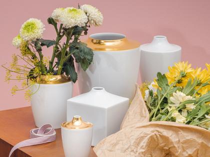 Meissen Cosmopolitan "Golden Bamboo" Vase Porzellan mit Golddekor 13cm – Porzellanwaren Tafelporzellan in weiß und aus Porzellan. – Ansicht 3