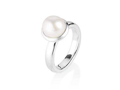 Drachenfels Design Rosenregen Ring Perlbutton Ring Silber – Ringe Ring aus 925 Silber.