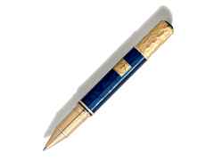 Montblanc 2024 Masters of Art Homage to Gustav Klimt Rollerball 4810 Limited Edition – Schreibgeräte Füllfederhalter in blau und aus 750 Gelbgold und rhodiniert. – Ansicht 2