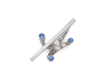 Angela Hübel Aramis Ring Platin mit blauen Saphiren 0,600ct – Ringe Ring mit Besatz in grau und aus 950 Platin.