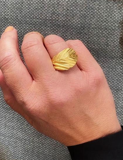 Heiring Faggio Ring Groß Silber gelbvergoldet – Ringe Ring aus 925 Silber, PVD beschichtet und und . – Ansicht 2