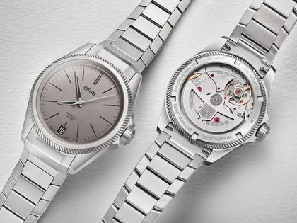 Oris Pro Pilot X Calibre 400 Automatik Titan 39mm graues Zifferblatt Metallband – Herrenuhren Uhr mit Datum aus Titan. Das Gehäuse ist rund und silber. Das Titanarmband ist silber. Das Zifferblatt ist ein Index in grau. – Ansicht 2