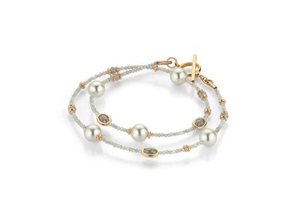 Armschmuck Armband in grau und aus 750 Rotgold.