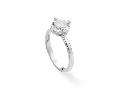 Silhouette Schmuck Einkaräter Special Ring Platin mit Brillant 1,00ct – Ringe Ring mit Besatz aus 950 Platin.