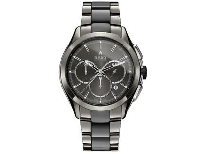 Rado Hyperchrome Automatik Chronograph grau – Herrenuhren Chronograph aus Edelstahl und Keramik. Das Gehäuse ist rund und grau. Das Keramikarmband ist grau. Das Zifferblatt ist ein Index in grau.
