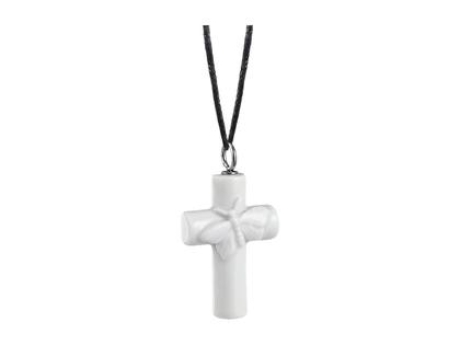 Meissen Anhänger Kreuz mit Schmetterling – Anhänger Anhänger ohne Besatz aus Porzellan.