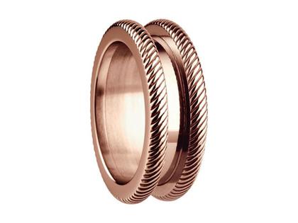 Bering Arctic Symphony Außenring schmal Zopfmuster Edelstahl IP Rosé – Ringe Ring aus Edelstahl, IP beschichtet und und .