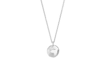 Schmuckwerk Meine Welt: Individuelle Weltkugel mit Ihren Lieblingszielen in Weißgold 10mm – Anhänger Anhänger ohne Besatz aus 750 Weißgold.