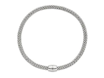 Fope Love Nest Flex'It Collier Weißgold 40cm mit Brillant 0,010ct – Halsschmuck Collier aus 750 Weißgold.