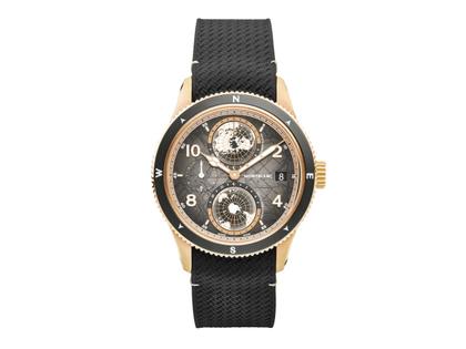 Montblanc 1858 Geosphere 0 Oxygen Monte Rosa Automatik Rotgold 42mm graues Zifferblatt schwarzes Kautschukband limitiert – Herrenuhren Uhr mit Datum aus 750 Rotgold, Kautschuk und Keramik. Das Gehäuse ist rund und gelbgold. Das Kautschuk / Kunststoff / Silikon Armband ist schwarz. Das Zifferblatt ist arabisch Index und grau.
