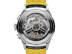 Breitling Premier B01 Chronograph 42 Automatik Edelstahl beiges Zifferblatt braunes Lederband – Herrenuhren Chronograph aus Edelstahl und Leder. Das Gehäuse ist rund und silber. Das Lederarmband Kroko / Alligator ist braun. Das Zifferblatt ist arabisch und beige. – Ansicht 4