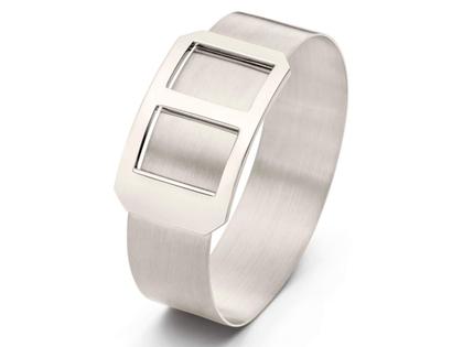 IsabelleFa Tension Armreif Graugold 18mm – Armschmuck Armreif aus 750 Weißgold.