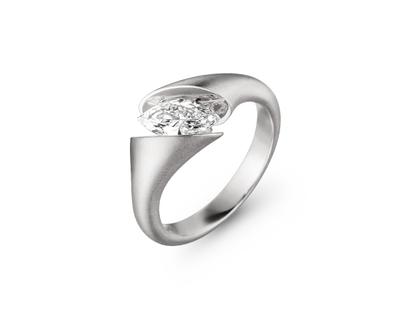 Schaffrath Calla Damenring Weißgold mit Diamant Navette 0,715 ct – Ringe Ring mit Besatz aus 750 Weißgold.