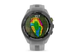 Garmin Approach S70 Smartwatch Kunststoff 42mm digitale Anzeige graues Silikonband – Herrenuhren Uhr Multifunktion aus Keramik und Kunststoff. Das Gehäuse ist rund und grau. Das Kautschuk / Kunststoff / Silikon Armband ist grau. Das Zifferblatt ist digital und schwarz. – Ansicht 2