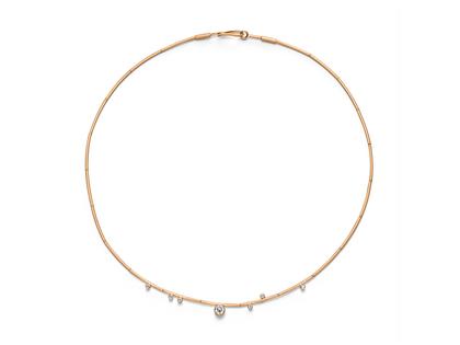 Henrich & Denzel Tau Collier Roségold 42cm mit Brillanten 0,410ct – Halsschmuck Collier in roségold und aus 750 Rotgold.