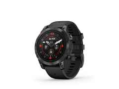 Garmin epix Pro Sapphire Titan carbongrau beschichtet 47 mm Kautschukband schwarz – Herrenuhren Uhr Multifunktion aus DLC beschichtet, Kautschuk und Titan. Das Gehäuse ist rund und schwarz. Das Kautschuk / Kunststoff / Silikon Armband ist schwarz. Das Zifferblatt ist digital und schwarz. – Ansicht 4