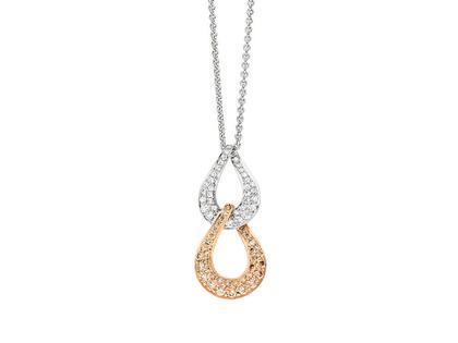 Elaine Firenze Vivace Anhänger Weißgold Roségold tropfenförmig – Ringe Ring mit Besatz aus 585 Rotgold, 585 Weißgold und und .
