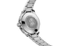 TAG Heuer Aquaracer Professional 300 Date Automatik Edelstahl blaues Zifferblatt mit Brillanten Metallband – Damenuhren Uhr mit Datum aus Edelstahl. Das Gehäuse ist rund und silber. Das Edelstahlarmband ist silber. Das Zifferblatt ist ein Index in blau. – Ansicht 3