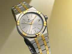 Maurice Lacroix Aikon Duotone Quartz Edelstahl 40mm silberfarbenes Zifferblatt zweifarbiges Metallband – Herrenuhren Uhr mit Datum aus Edelstahl und PVD beschichtet. Das Gehäuse ist rund und silber-gelbgold. Das Edelstahlarmband ist silber-gelbgold. Das Zifferblatt ist ein Index in silber. – Ansicht 2