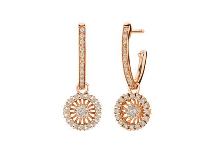 Jörg Heinz Swing Boho Ohrhänger Roségold mit naturbraunen Brillanten 0,590ct – Ohrschmuck Ohrhänger aus 750 Rotgold.