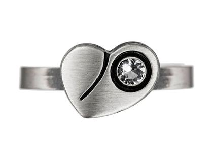Nordform Design 02 Herz Damenring – Ringe Ring aus 925 Silber.
