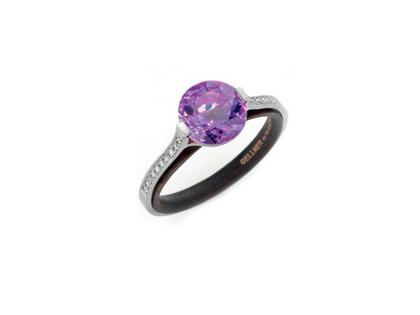 Gellner Star Ring Weißgold mit Amethyst – Ringe Ring aus 750 Weißgold, Edelstahl und und .