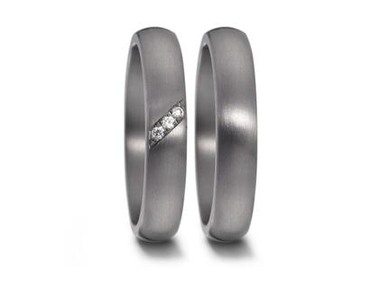 TeNo Partnerringe aus Tantal 4,0mm gewölbt mit Brillanten 0,030ct – Ringe Ring mit Besatz aus Tantal.