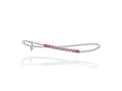 Capolavoro Rainbow Armband Weißgold Saphir pink – Armschmuck Armband aus 750 Weißgold.